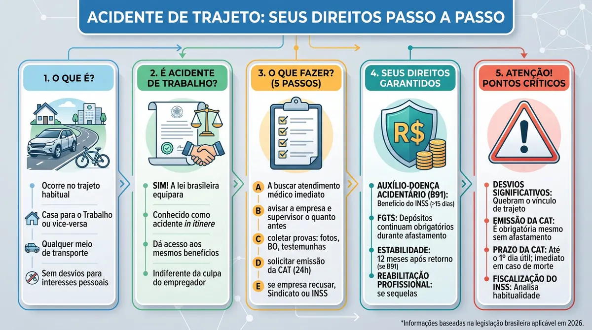 Acidente de trajeto: o que é, quais são seus direitos e o que fazer?