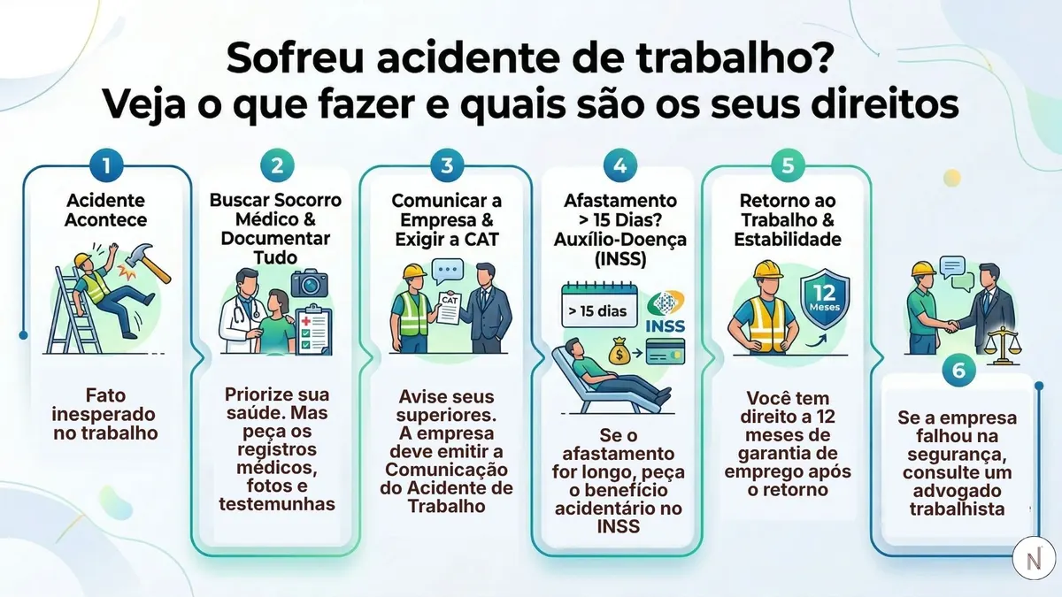Sofreu acidente de trabalho? Veja o que fazer e quais são os seus direitos