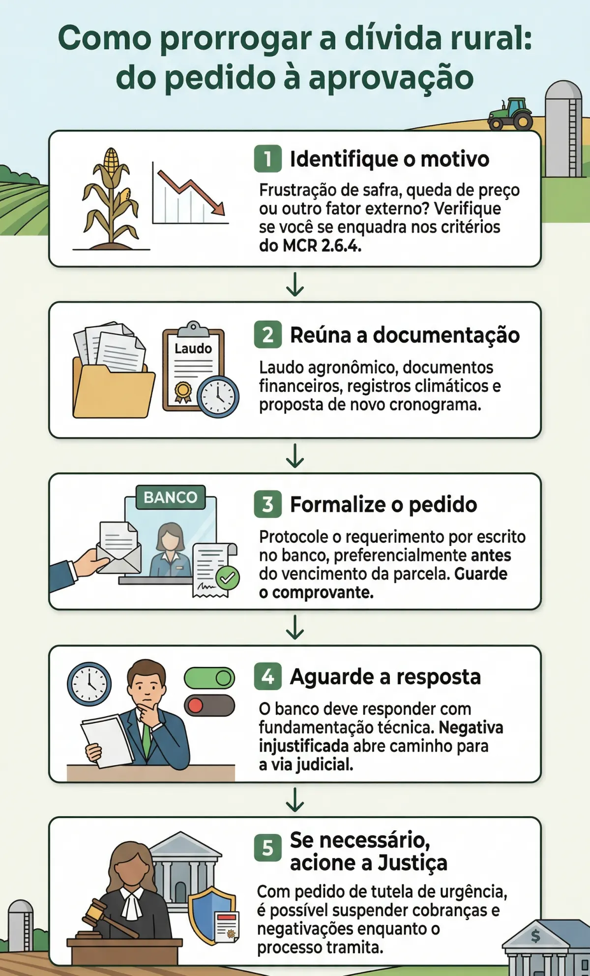 Passo a passo para prorrogar a dívida rural: do pedido à aprovação