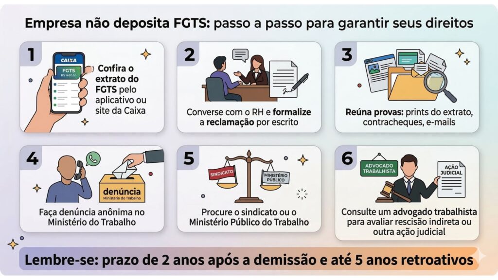 Empresa não deposita FGTS: passo a passo para garantir seus direitos