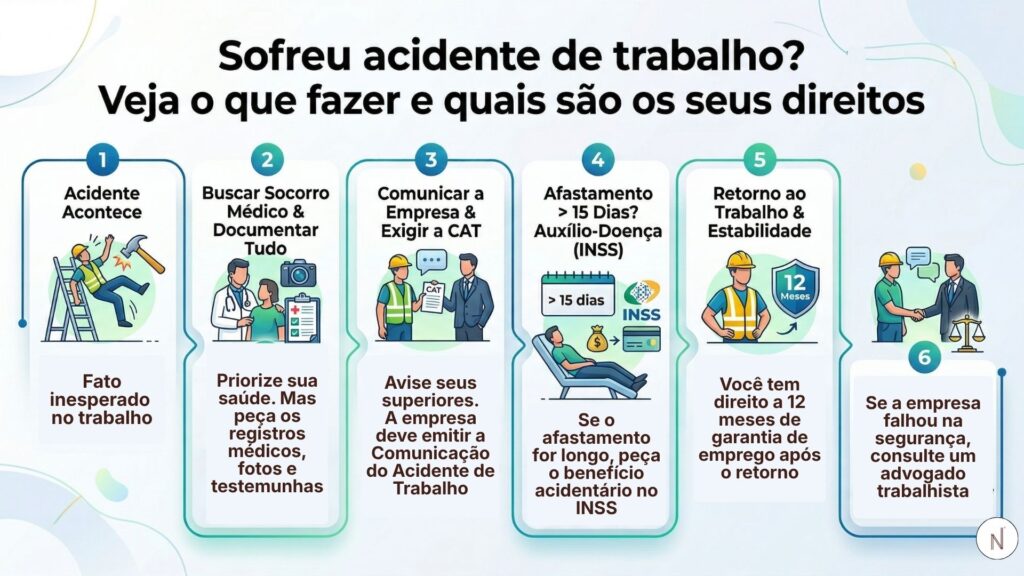 Sofreu acidente de trabalho? Veja o que fazer e quais são os seus direitos
