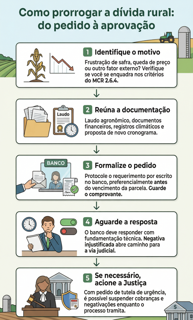 Passo a passo para prorrogar a dívida rural: do pedido à aprovação